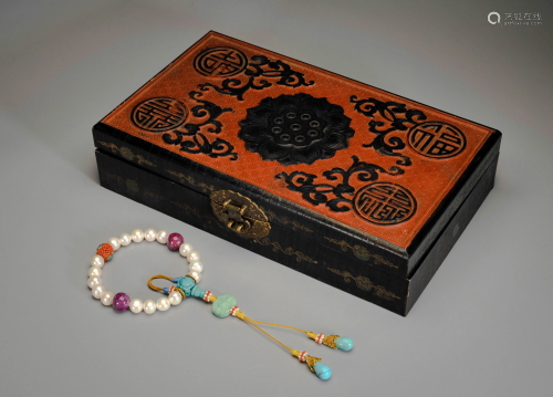 A Pearl Prayer Beads With Box Qing Dynasty