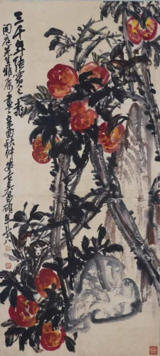 A Chinese Scroll Painting By Wu Changshuo P2018N1816
