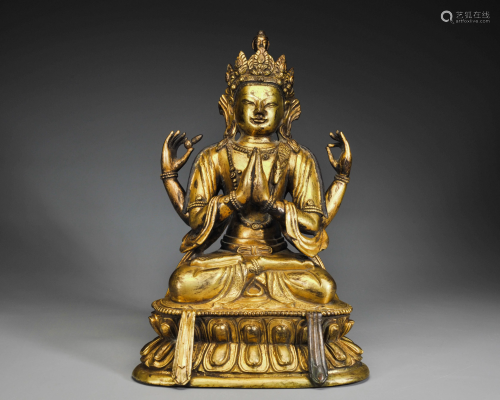A Gilt-bronze Bodhisattva Qing Dynasty