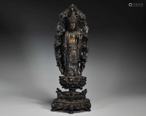 A Gilt-bronze Standing Bodhisattva Qing Dynasty