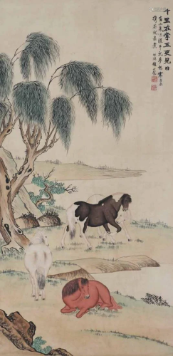 A Chinese Scroll Painting By Zhao Shuru P2018N1810