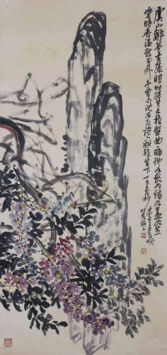 A Chinese Scroll Painting By Wu Changshuo P2018N1808