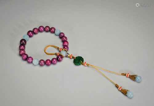 A Tourmaline Prayer Beads Qing Dynasty