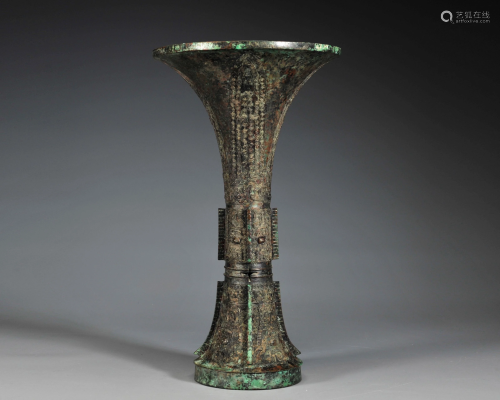 A Bronze Beaker Gu Shang Dynasty