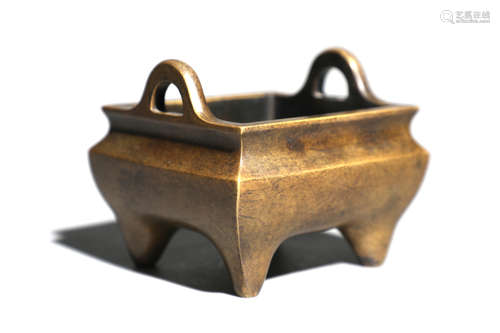 A Bronze Square Incense Burner