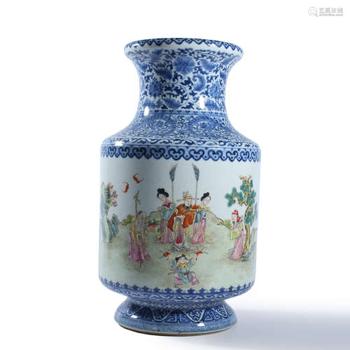 A Famille Rose Figure Vase