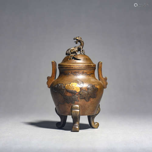 A Gold And Silver Inlaying Bronze Incense Burner