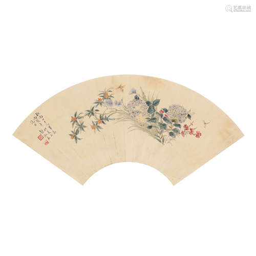 Pan Jingshu  Flower Fan Painting