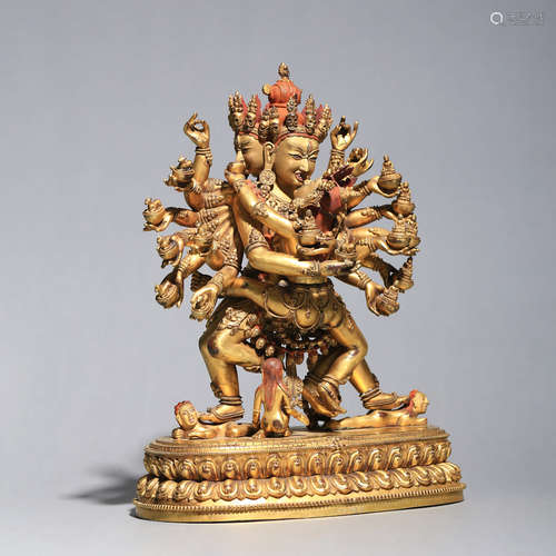 A Gilt Bronze Figure Of Yamantaka