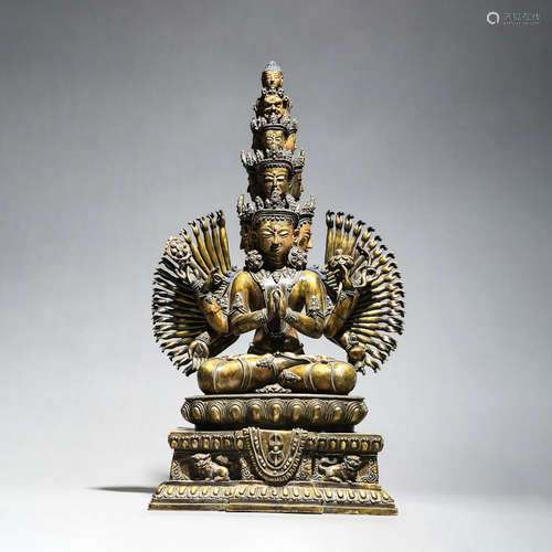 A Gilt Bronze Figure Of Eleven-Face Avalokitesvara