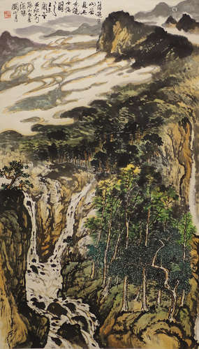 Guan Shanyue  Landscape Painting Scroll