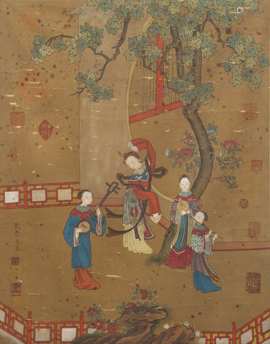 Liu Zonggu  Figure Painting Scroll