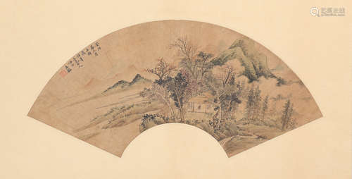 Wang Jian  Landscape Fan Painting