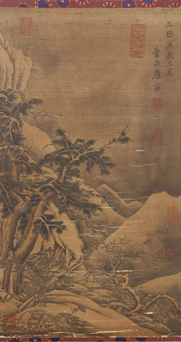 Tang Bohu  Landscape Painting Scroll