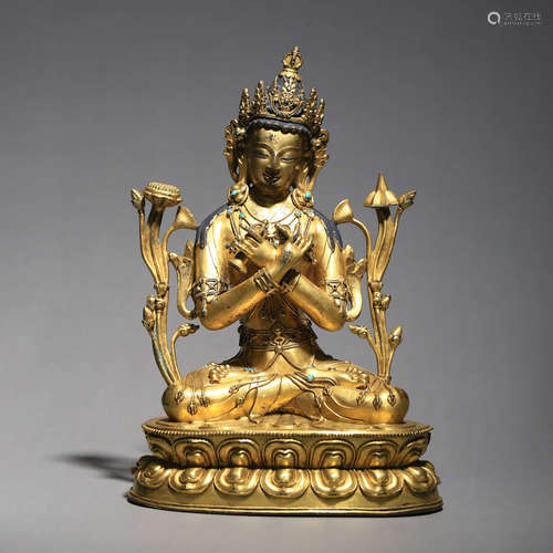 A Gilt Bronze Figure Of Tara