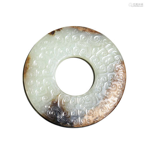 A Carved Jade Disc Bi