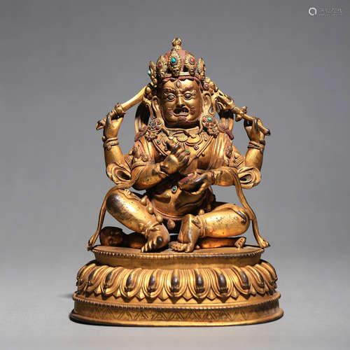 A Gilt Bronze Figure Of Four-Armed Mahakala