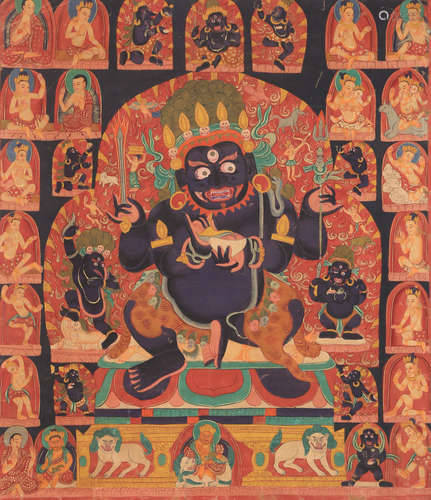 A Thangka Panel Of Mahakala