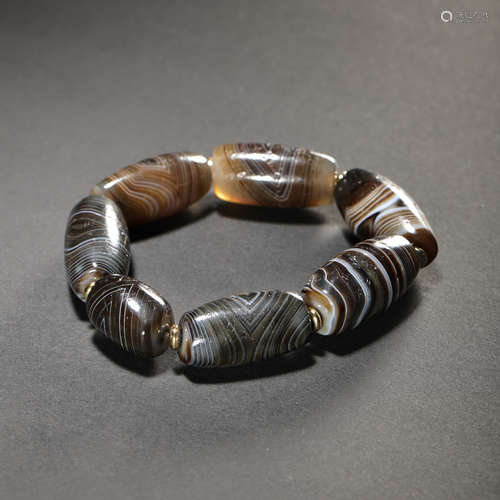 ANCIENT INDIAN AGATE BEADS BRACELET