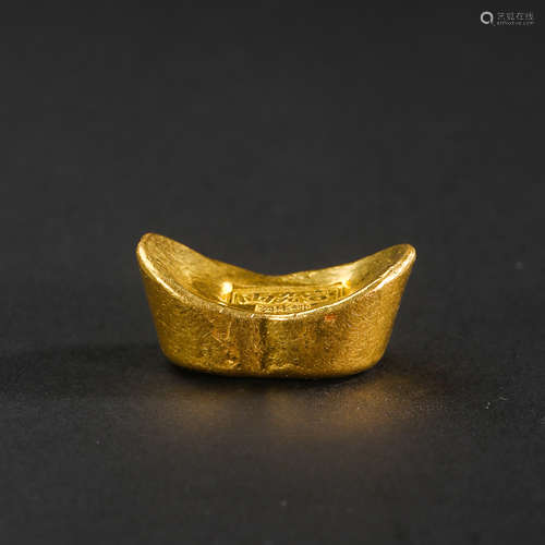 CHINA'S LATE QING DYNASTY PURE GOLD INGOT