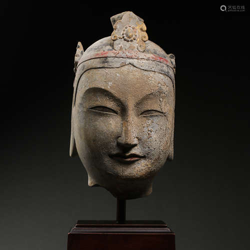 SONG DYNASTY, CHINESE STONE BUDDHA HEAD