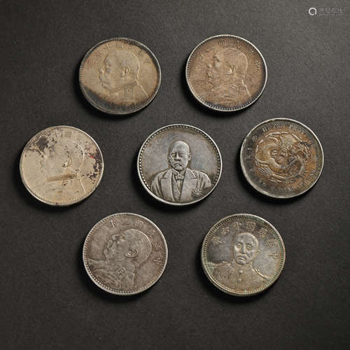 A SET OF PURE SILVER COINS, THE LATE QING DYNASTY, CHINA