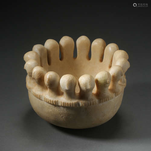 ANCIENT INDIAN WHITE STONE BOWL