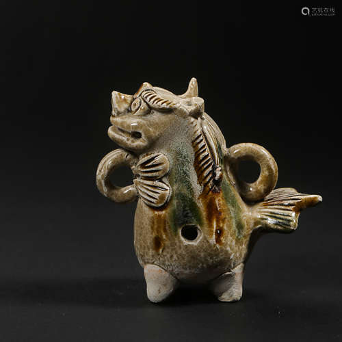 THREE-COLOR BEASTS, CHANGSHA WARE, TANG DYNASTY, CHINA