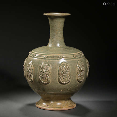 YUE WARE LONG-NECKED VASE, SOUTHERN AND NORTHERN DYNASTIES O...