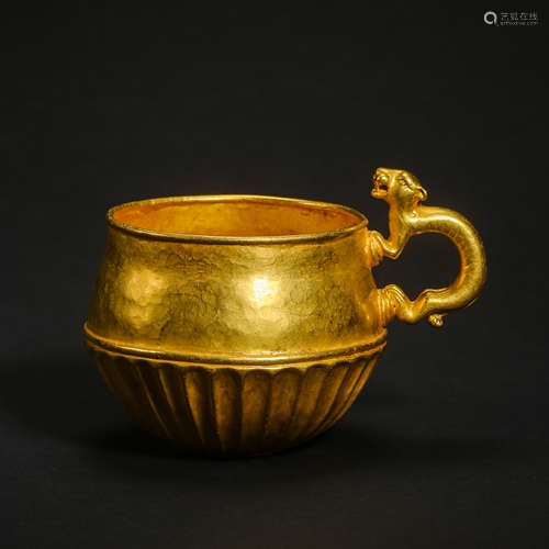 ANCIENT INDIAN PURE GOLD HANDLE CUP