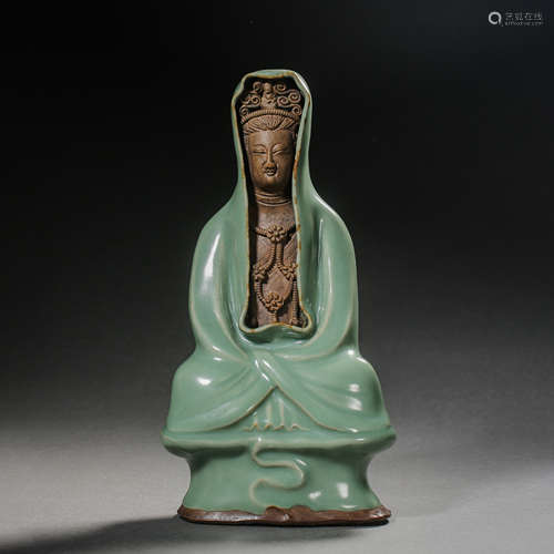 LONGQUAN WARE SEATED CELADON BUDDHA, SOUTHERN SONG DYNASTY, ...