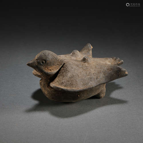 POTTERY MANDARIN DUCK, TANG DYNASTY, CHINA