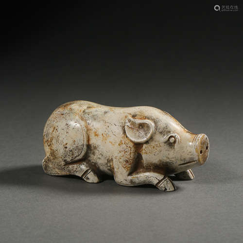 HAN DYNASTY, CHINESE HETIAN JADE PIG