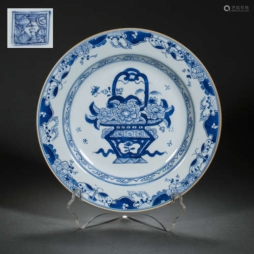 QING DYNASTY, CHINESE BLUE AND WHITE PLATE