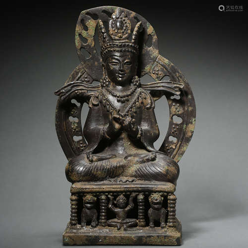 ANCIENT INDIAN BRONZE BUDDHA STATUE