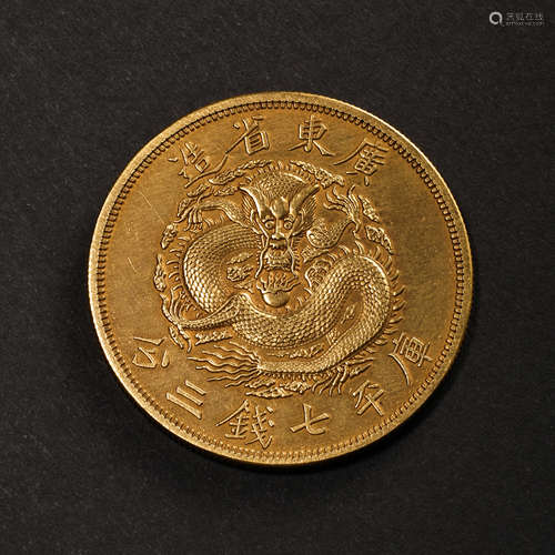 PURE GOLD COIN, THE LATE QING DYNASTY, CHINA