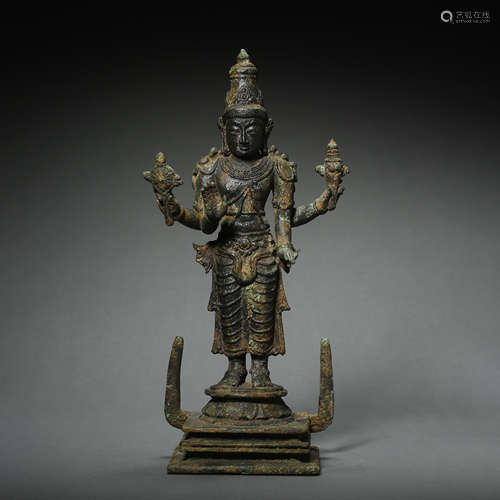 ANCIENT INDIAN BRONZE BUDDHA STATUE