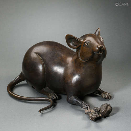 BRONZE RAT, QING DYNASTY, CHINA