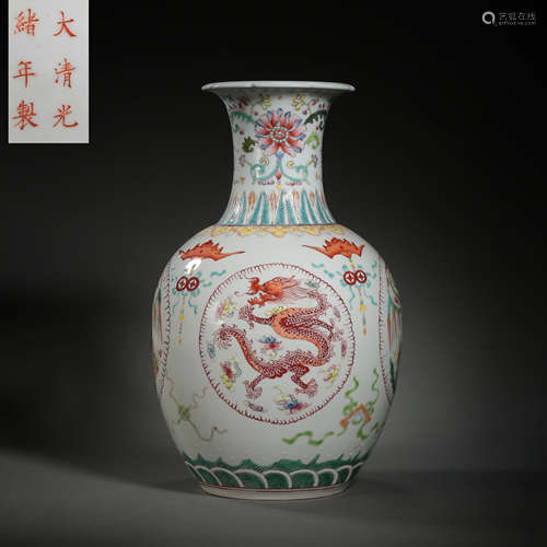 WUCAI GLAZED BOTTLE, THE GUANGXU PERIOD OF THE QING DYNASTY,...