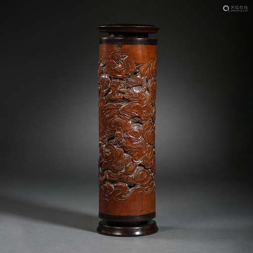 BOXWOOD INCENSE TUBE, QING DYNASTY, CHINA