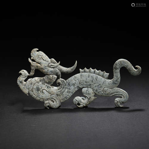 TANG DYNASTY, CHINESE HETIAN JADE DRAGON