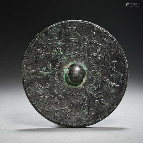 BRONZE MIRROR, YUAN DYNASTY, CHINA