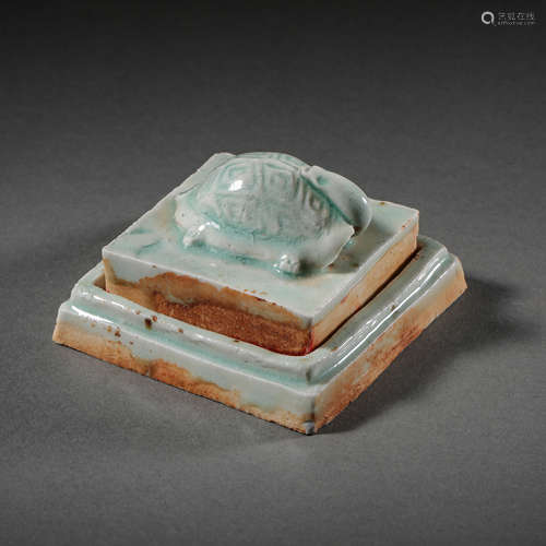 CELADON PORCELAIN SEAL, SHUFU WARE, YUAN DYNASTY, CHINA