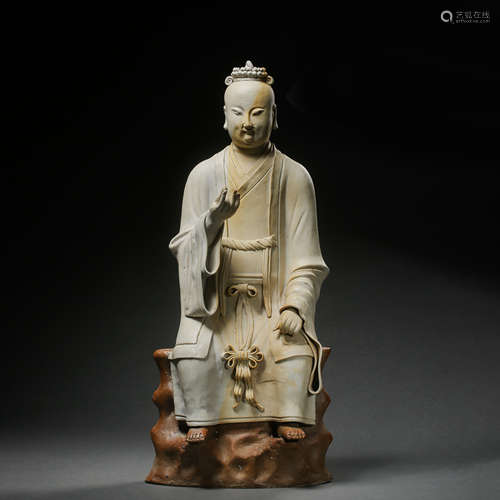 A STATUE OF LAO TZU HUTIAN WARE, SOUTHERN SONG DYNASTY, CHIN...