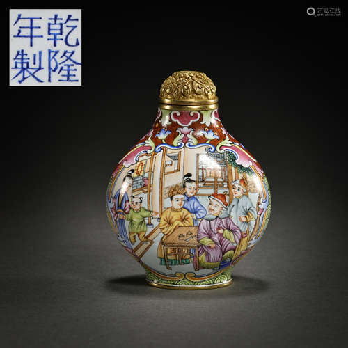 BRONZE ENAMEL COLOR SNUFF BOTTLE, THE QIANLONG PERIOD OF THE...