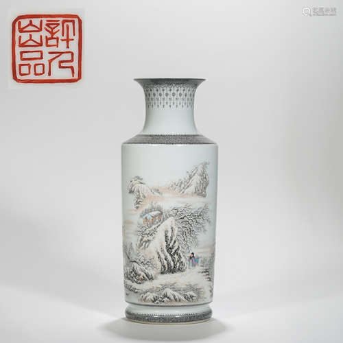 LARGE VASE WITH LANDSCAPE PATTERN, THE QING DYNASTY, CHINA