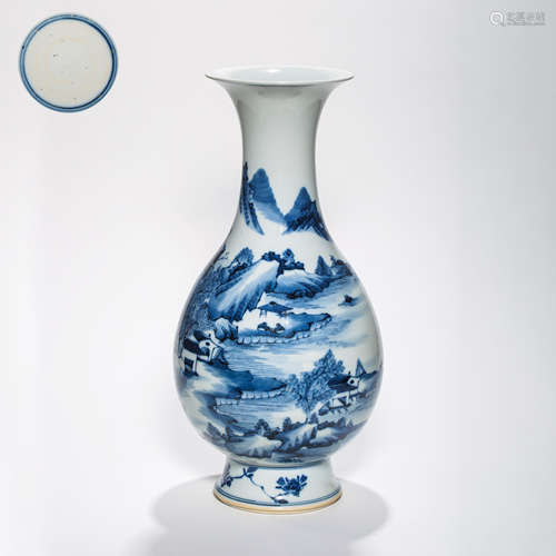 QING DYNASTY, CHINESE BLUE AND WHITE VASE