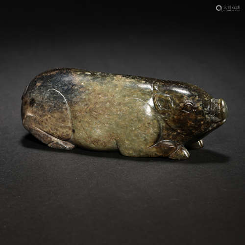 HAN DYNASTY, CHINESE HETIAN JADE PIG