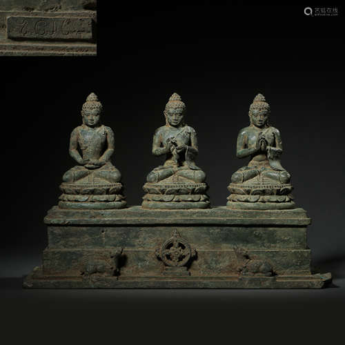 ANCIENT INDIAN BRONZE BUDDHA STATUE