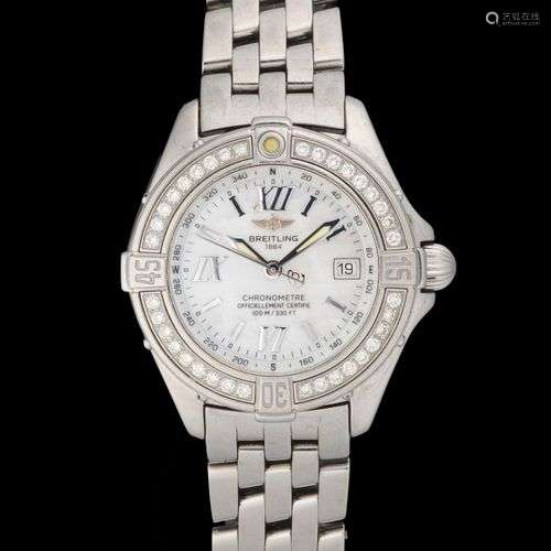 Breitling, Wings Lady, montre-bracelet ronde à quartz sertie...